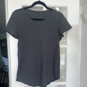 lululemon athletica Black and White Striped Tee